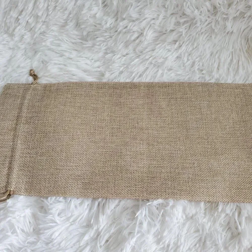 Because Kids Burlap Jute Wine Bag with Drawstrings